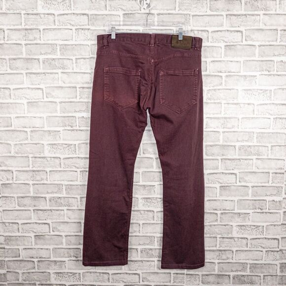 David Mayer Naman Men's slim Denim Jeans in Burgundy Size 52 36w - Picture 2 of 12